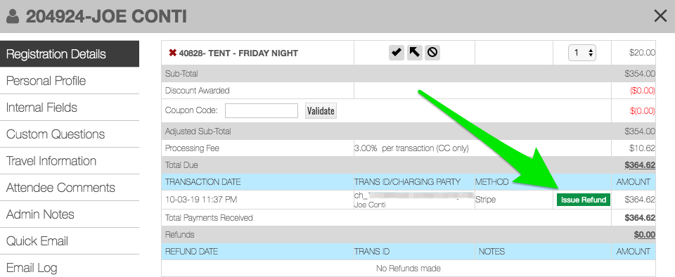 How Do I Issue A Refund Eventsquid Software Help Topics 